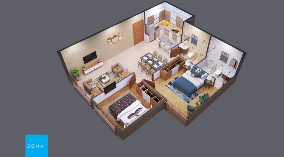 TRU-Spectrum-Life-Floor-Plan-2 BHK-Type-2